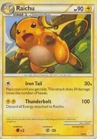 Carte Pokémon Raichu 019/030, extension HS Kit du dresseur (Raichu)