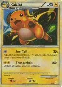 Carte Pokémon Raichu 030/030, extension HS Kit du dresseur (Raichu)