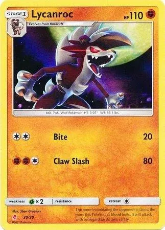 Carte Pokémon Lougaroc 030/030, extension SM Kit du dresseur (Lougarox)