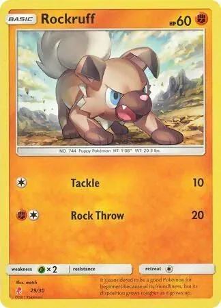 Carte Pokémon Rocabot 029/030, extension SM Kit du dresseur (Lougarox)