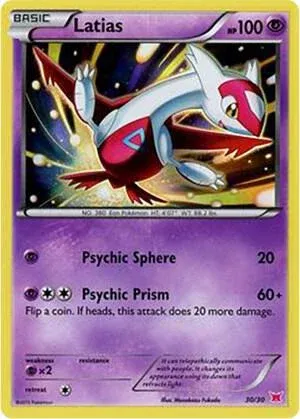 Carte Pokémon Latias 030/030, extension XY Kit du dresseur (Latias)