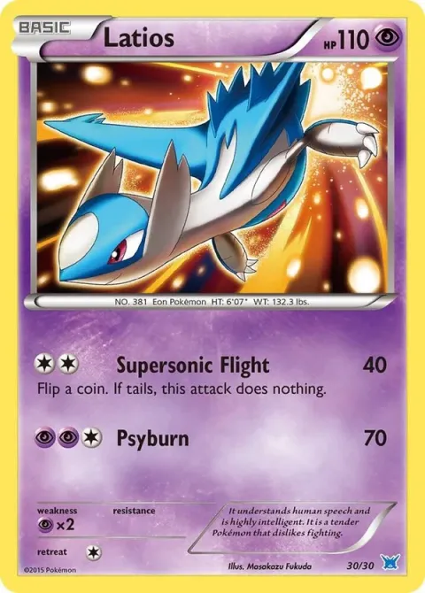 Carte Pokémon Latios 030/030, extension XY Kit du dresseur (Latios)