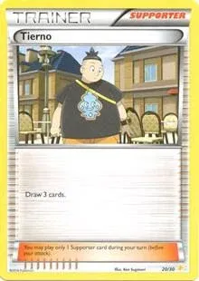 Carte Pokémon Tierno 020/030, extension XY Kit du dresseur (Pikachu Libre)