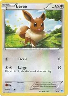 Carte Pokémon Évoli 004/030, extension XY Kit du dresseur (Suicune)