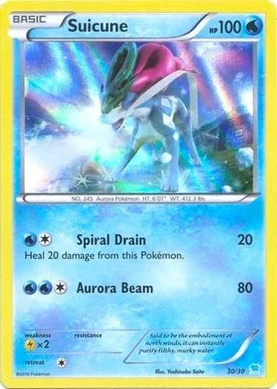 Carte Pokémon Suicune 030/030, extension XY Kit du dresseur (Suicune)