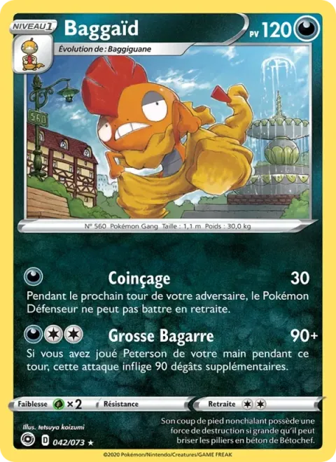 Carte Pokémon Baggaïd 042/073, extension La Voie du Maître