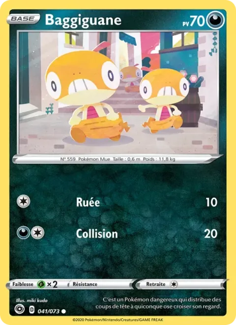 Carte Pokémon Baggiguane 041/073, extension La Voie du Maître