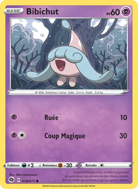 Carte Pokémon Bibichut 018/073, extension La Voie du Maître