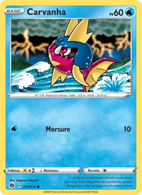 Carte Pokémon Carvanha 011/073, extension La Voie du Maître