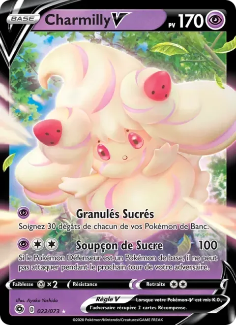 Carte Pokémon Charmilly V 022/073, extension La Voie du Maître