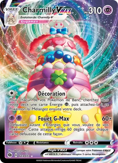 Carte Pokémon Charmilly VMAX 023/073, extension La Voie du Maître