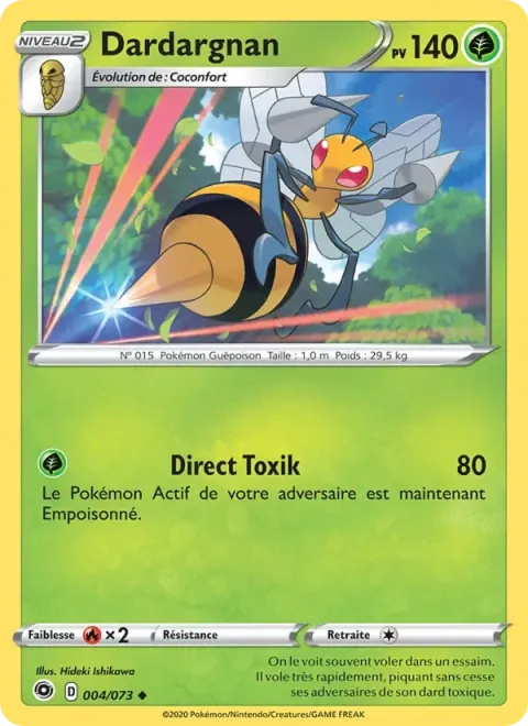 Carte Pokémon Dardargnan 004/073, extension La Voie du Maître