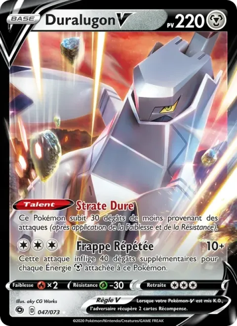 Carte Pokémon Duralugon V 047/073, extension La Voie du Maître