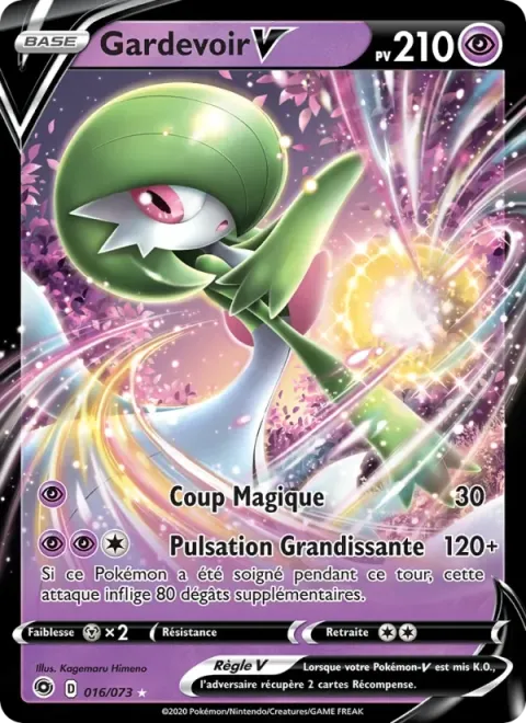 Carte Pokémon Gardevoir V 016/073, extension La Voie du Maître