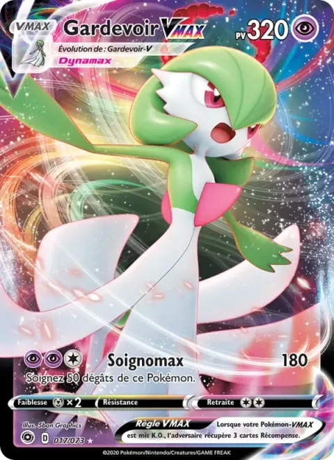 Carte Pokémon Gardevoir VMAX 017/073, extension La Voie du Maître