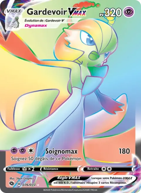 Carte Pokémon Gardevoir VMAX 076/073, extension La Voie du Maître