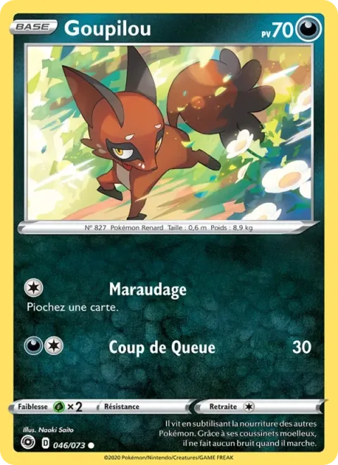 Carte Pokémon Goupilou 046/073, extension La Voie du Maître