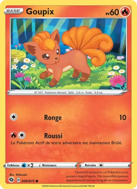 Carte Pokémon Goupix 006/073, extension La Voie du Maître