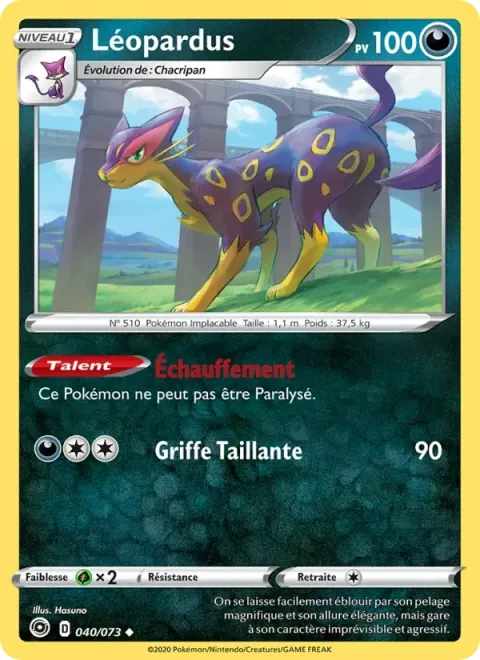 Carte Pokémon Léopardus 040/073, extension La Voie du Maître