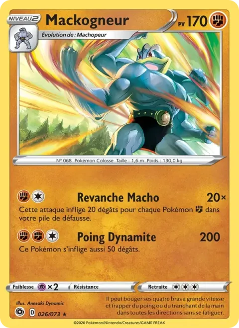 Carte Pokémon Mackogneur 026/073, extension La Voie du Maître