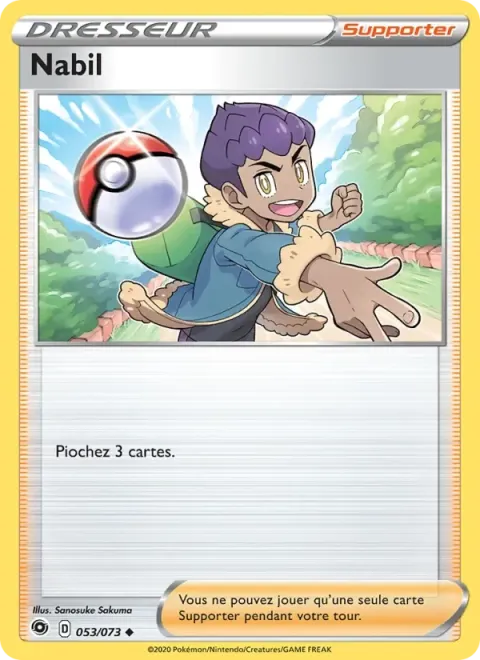 Carte Pokémon Nabil 053/073, extension La Voie du Maître