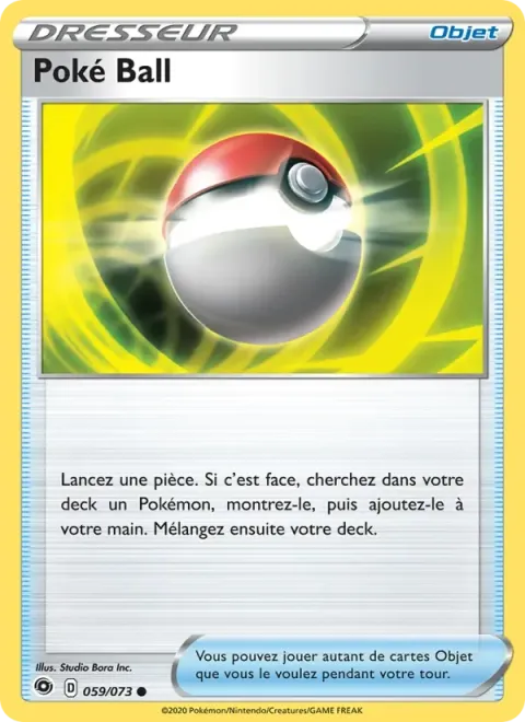 Carte Pokémon Poké Ball 059/073, extension La Voie du Maître