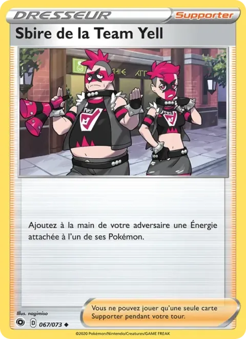 Carte Pokémon Sbire de la Team Yell 067/073, extension La Voie du Maître