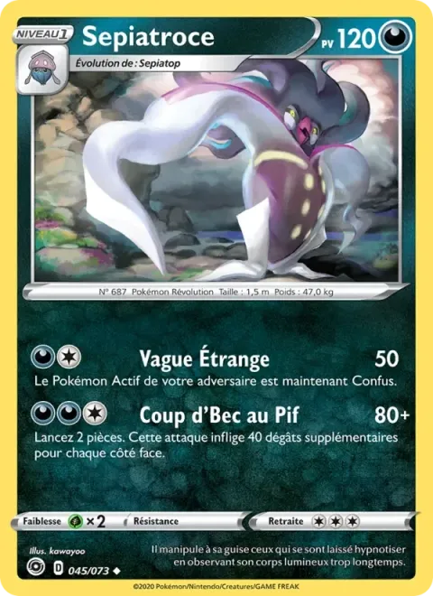 Carte Pokémon Sepiatroce 045/073, extension La Voie du Maître