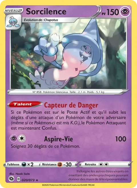 Carte Pokémon Sorcilence 020/073, extension La Voie du Maître