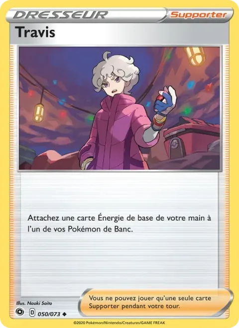 Carte Pokémon Travis 050/073, extension La Voie du Maître
