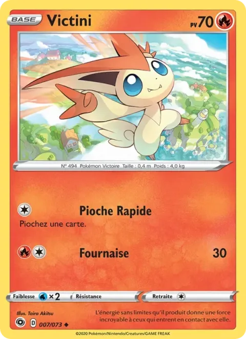 Carte Pokémon Victini 007/073, extension La Voie du Maître