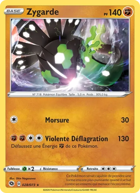 Carte Pokémon Zygarde 028/073, extension La Voie du Maître