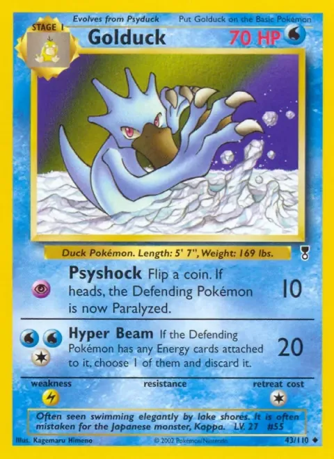 Carte Pokémon Akwakwak 043/110, extension Legendary Collection (sortie anglaise)