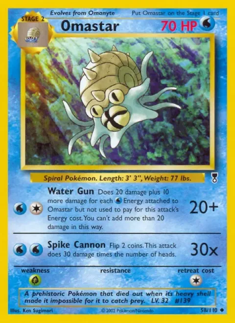 Carte Pokémon Amonistar 058/110, extension Legendary Collection (sortie anglaise)