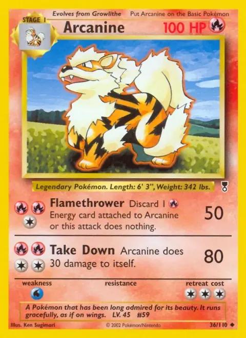 Carte Pokémon Arcanin 036/110, extension Legendary Collection (sortie anglaise)