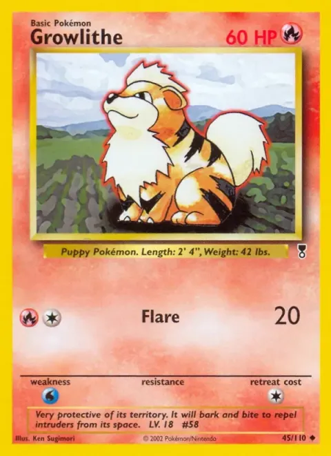 Carte Pokémon Caninos 045/110, extension Legendary Collection (sortie anglaise)