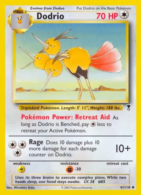 Carte Pokémon Dodrio 041/110, extension Legendary Collection (sortie anglaise)