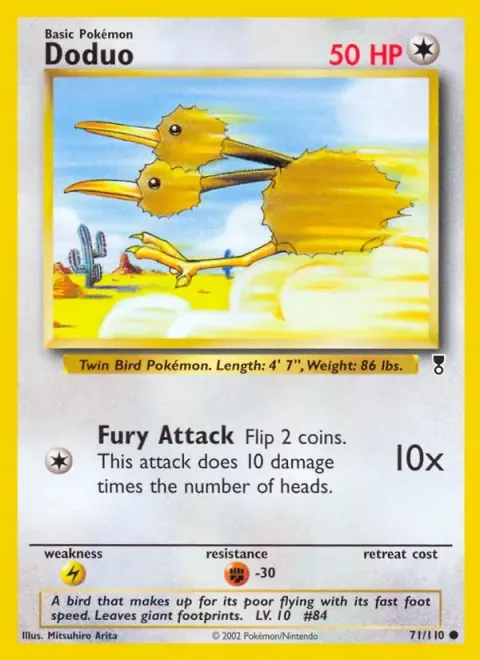 Carte Pokémon Doduo 071/110, extension Legendary Collection (sortie anglaise)
