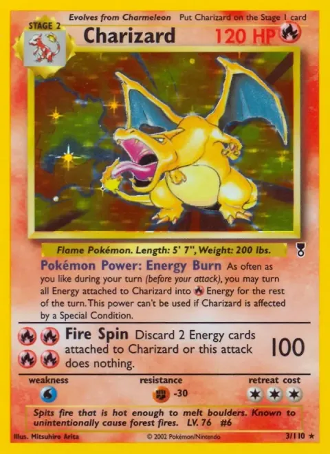 Carte Pokémon Dracaufeu 003/110, extension Legendary Collection (sortie anglaise)