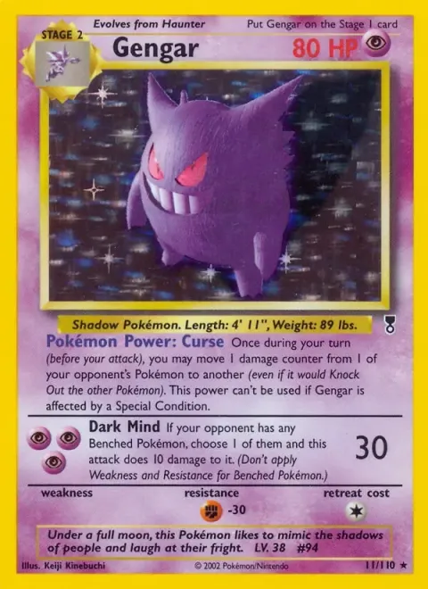 Carte Pokémon Ectoplasma 011/110, extension Legendary Collection (sortie anglaise)
