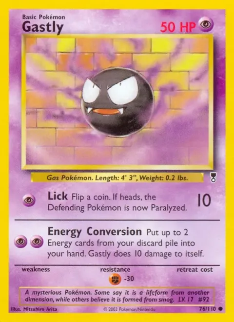 Carte Pokémon Fantominus 076/110, extension Legendary Collection (sortie anglaise)