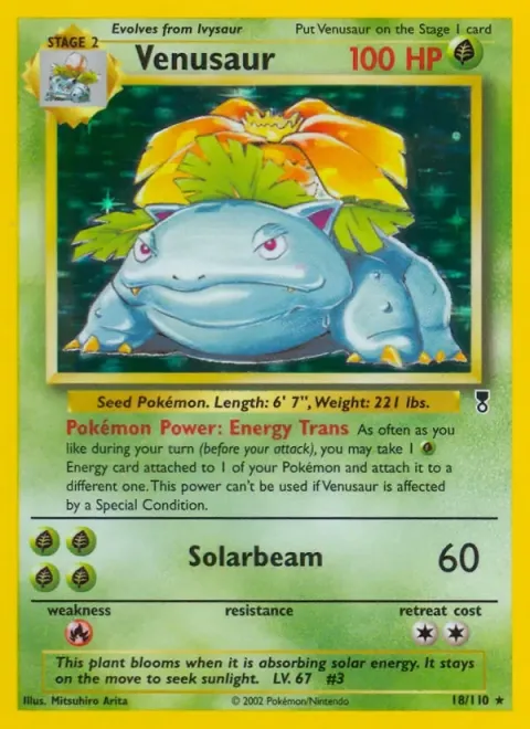 Carte Pokémon Florizarre 018/110, extension Legendary Collection (sortie anglaise)