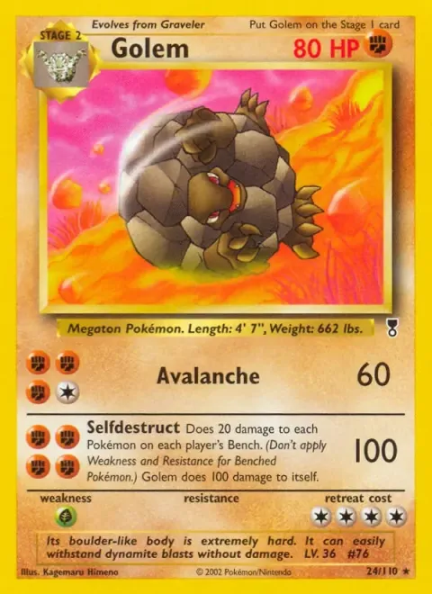 Carte Pokémon Grolem 024/110, extension Legendary Collection (sortie anglaise)