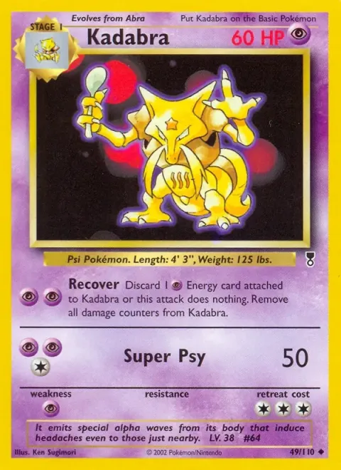 Carte Pokémon Kadabra 049/110, extension Legendary Collection (sortie anglaise)