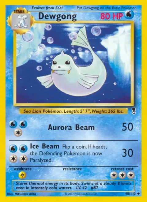 Carte Pokémon Lamantine 040/110, extension Legendary Collection (sortie anglaise)