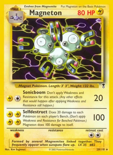 Carte Pokémon Magnéton 028/110, extension Legendary Collection (sortie anglaise)