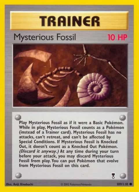 Carte Pokémon Mystérieux Fossile 109/110, extension Legendary Collection (sortie anglaise)