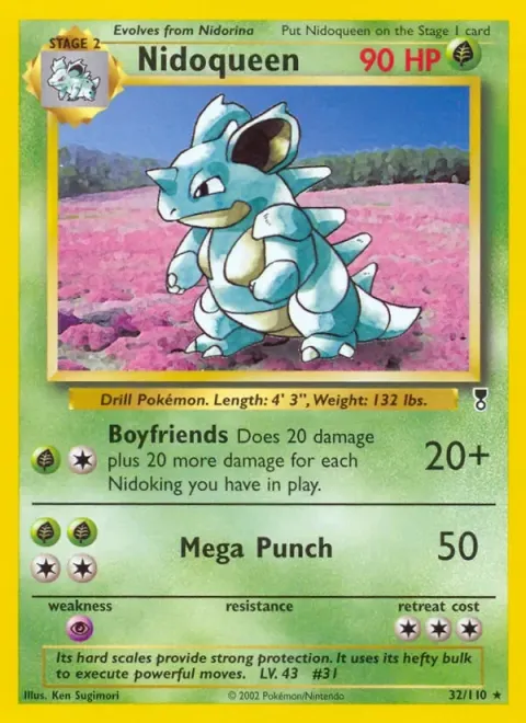 Carte Pokémon Nidoqueen 032/110, extension Legendary Collection (sortie anglaise)