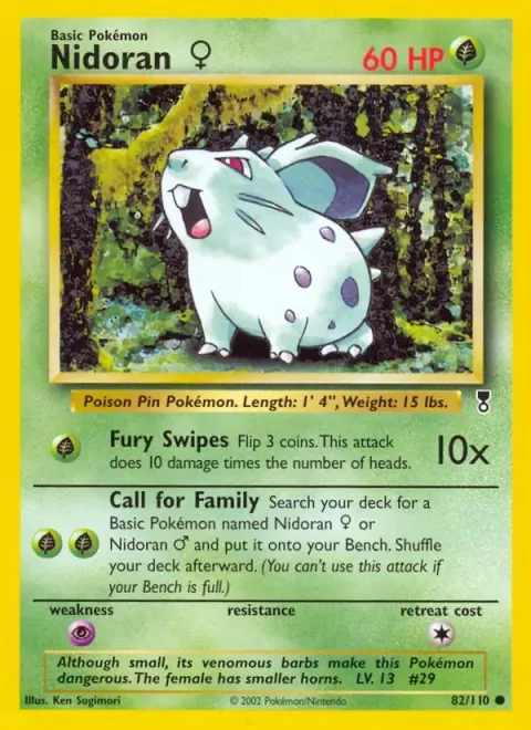 Carte Pokémon Nidoran♀ 082/110, extension Legendary Collection (sortie anglaise)