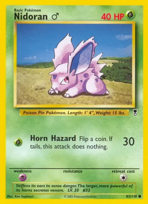 Carte Pokémon Nidoran ♂ 083/110, extension Legendary Collection (sortie anglaise)